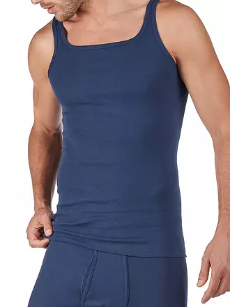 HUBER | Trägershirt - Unterhemd  "Comfort" (Weiß) | blau